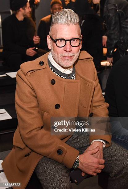 Nick Wooster attends the Robert Geller show during Mercedes-Benz Fashion Week Fall 2015 at Pier 59 on February 14, 2015 in New York City.