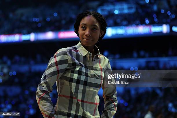 Mo'ne Davis Little League star attends the Competitions as part of the 2015 NBA Allstar Weekend at Barclays Center on February 14, 2015 in the...