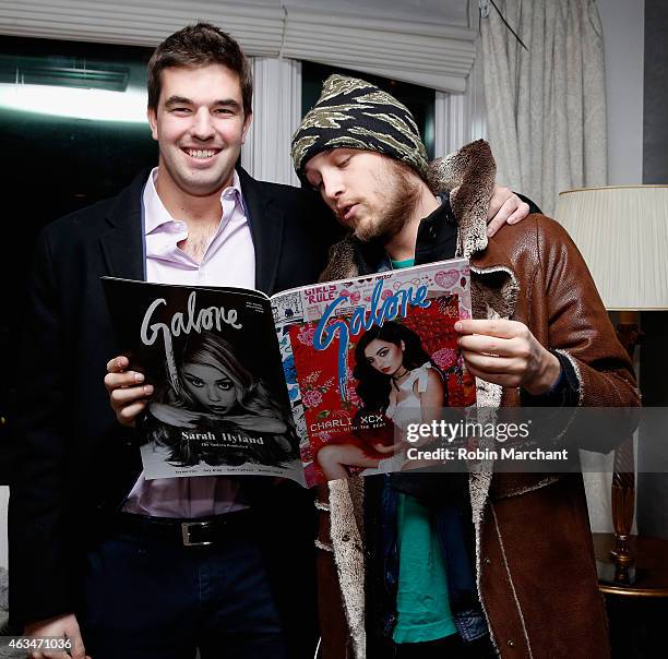 Billy McFarland and Liam McMullan attends Galore X Magnises Fashion Week Valentines Day Dinner at Magnises Townhouse on February 14, 2015 in New York...