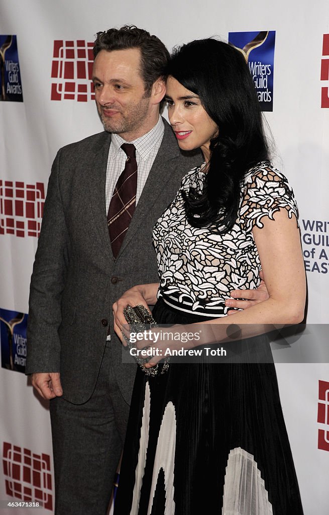 Actor Michael Sheen and Comedian Sarah Silverman attend the 2015 ...