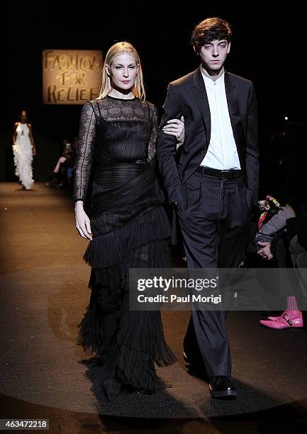 Actress Kelly Rutherford walks the runway at Naomi Campbell's Fashion For Relief Charity Fashion Show during Mercedes-Benz Fashion Week Fall 2015 at...
