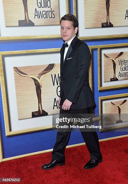 Writer Graham Moore attends the 2015 Writers Guild Award L.A. Ceremony at the Hyatt Regency Century Plaza on February 14, 2015 in Los Angeles,...