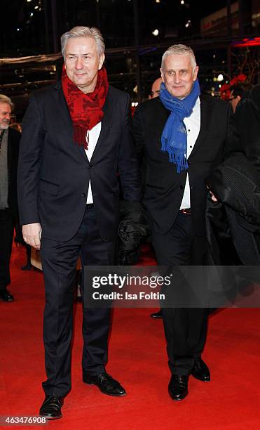 Klaus Wowereit and Joerg Kubiki attend the Closing Ceremony of the 65th Berlinale International Film Festival on February 14, 2015 in Berlin, Germany.