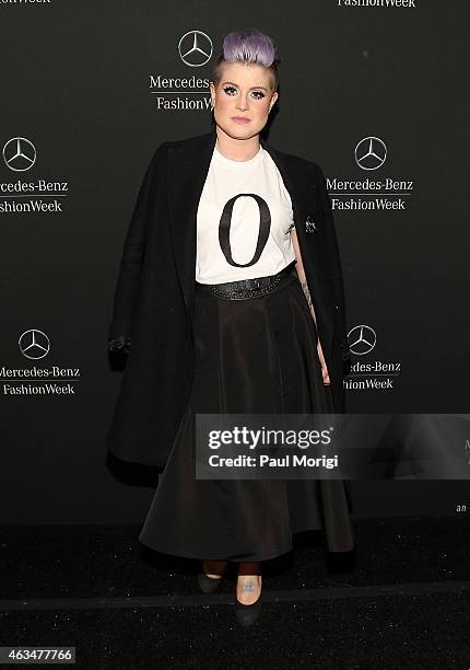 Kelly Osbourne is seen backstage at Lincoln Center for the Performing Arts during Mercedes-Benz Fashion Week Fall 2015 on February 14, 2015 in New...