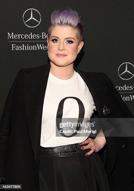 Kelly Osbourne is seen backstage at Lincoln Center for the Performing Arts during Mercedes-Benz Fashion Week Fall 2015 on February 14, 2015 in New...