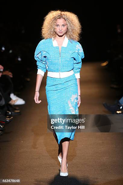 Rose Bertram walks the runway during #TackleEbola during Naomi Campbell's Fashion For Relief 2015 fall fashion show at The Theater at Lincoln Center...