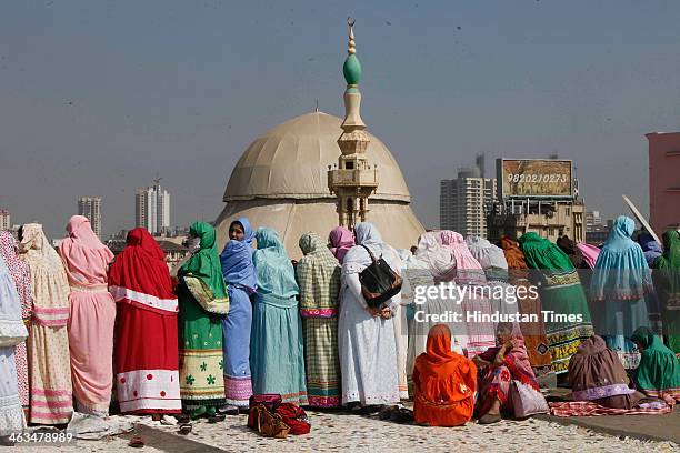 Bohri Muslim community gathers for the funeral of 102-year-old Dawoodi Bohra community spiritual leader Syedna Mohammed Burhanuddin at Saifee Masjid,...