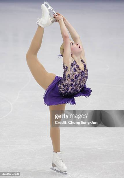 Gracie Gold of United States performs during the Ladies Free Skating on day four of the ISU Four Continents Figure Skating Championships 2015 at the...