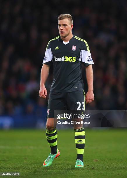 John Guidetti of Stoke City looks on during the Barclays Premier League match between Crystal Palace and Stoke City at Selhurst Park on January 18,...