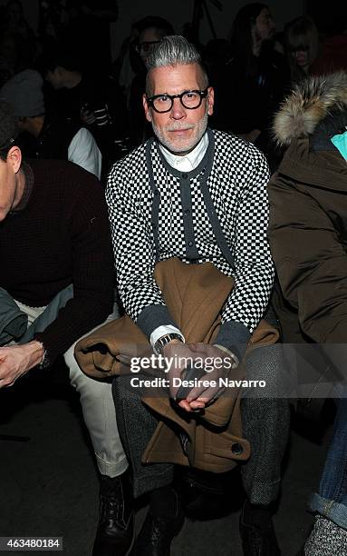 Nick Wooster attends the Robert Geller fashion show during Mercedes-Benz Fashion Week Fall 2015 at Pier 59 on February 14, 2015 in New York City.