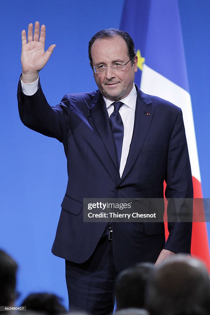 French President Francois Hollande In Visit In Tulle