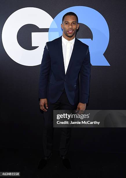 Football player Victor Cruz attends GQ and LeBron James Celebrate All-Star Style on February 14, 2015 in New York City.