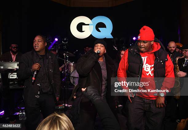 Jadakiss, Styles P, and Sheek Louch of The Lox perform onstage with The Roots at GQ and LeBron James Celebrate All-Star Style on February 14, 2015 in...