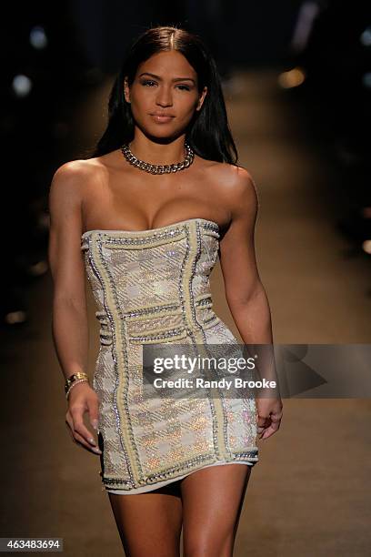 Cassie walks the runway at Naomi Campbell's Fashion For Relief Charity Fashion Show during Mercedes-Benz Fashion Week Fall 2015 at The Theatre at...