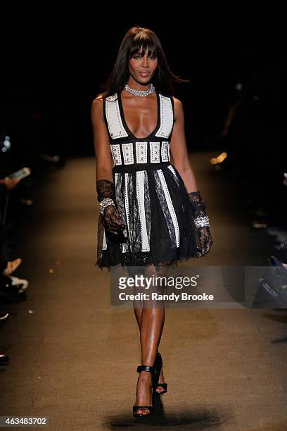 Naomi Campbell walks the runway at Naomi Campbell's Fashion For Relief Charity Fashion Show during Mercedes-Benz Fashion Week Fall 2015 at The...