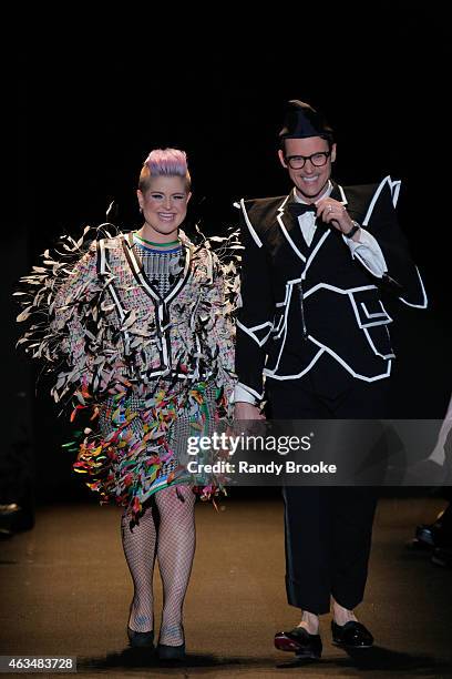 Kelly Osbourne and Brad Goreski walk the runway at Naomi Campbell's Fashion For Relief Charity Fashion Show during Mercedes-Benz Fashion Week Fall...