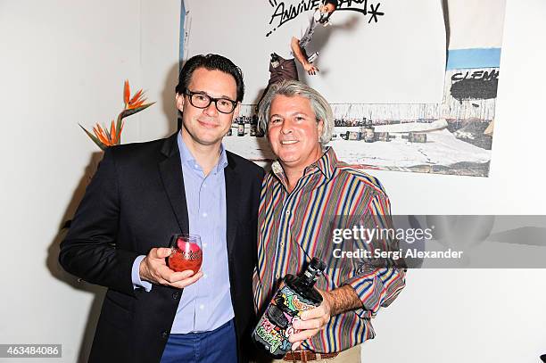 Gregoire Gueden and Steven Chernoff attend the Fine Art Auction & Guntram von Habsburg Foundation Cocktail Reception Hosted By Hublot & Rhum Clement...