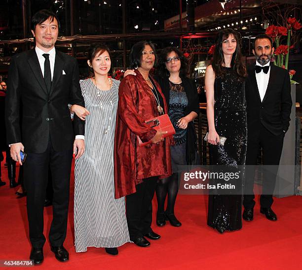 Madhusree Dutta, Wahyuni A. Had, Halil Altindere and some of the indian film team attend the Closing Ceremony of the 65th Berlinale International...