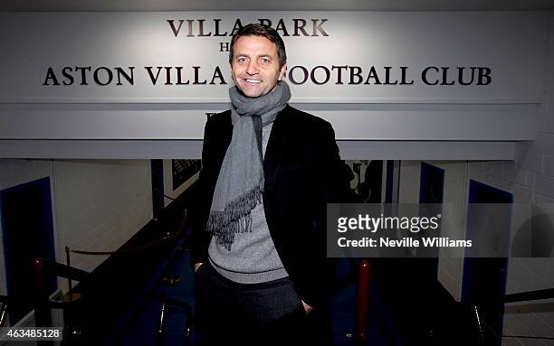 New manager of Aston Villa Tim Sherwood arrives before the FA Cup Fifth Round match between Aston Villa and Leicester City at Villa Park on February...