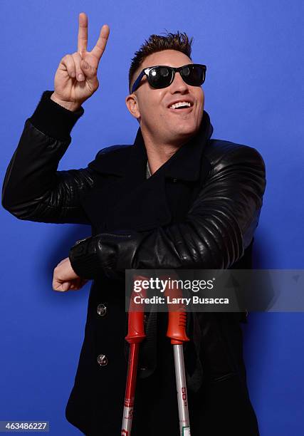 Actor Lane Garrison poses for a portrait during the 2014 Sundance Film Festival at the Getty Images Portrait Studio at the Village At The Lift...