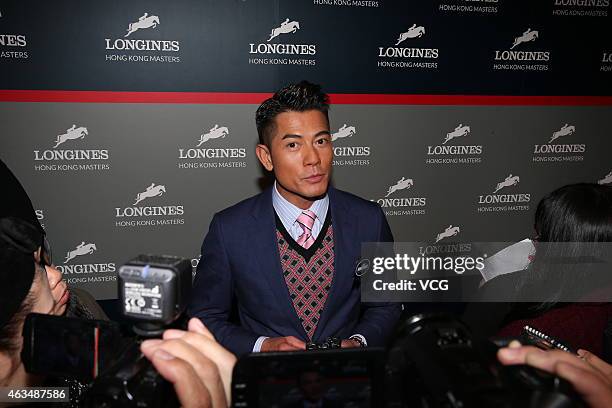 Singer Aaron Kwok attends Awarding Ceremony Of Longines as an award presenter on February 15, 2015 in Hong Kong, China.