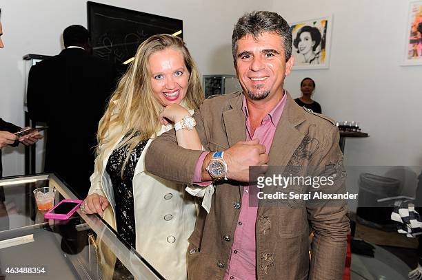 Dominica Horvath and Giuseppi Horvath attend the Fine Art Auction & Guntram von Habsburg Foundation Cocktail Reception Hosted By Hublot & Rhum...