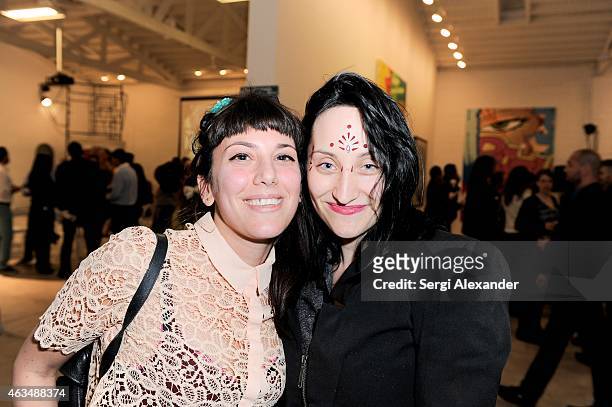 Mila Tenaglia and Samantha Wilby attend the Fine Art Auction & Guntram von Habsburg Foundation Cocktail Reception Hosted By Hublot & Rhum Clement at...