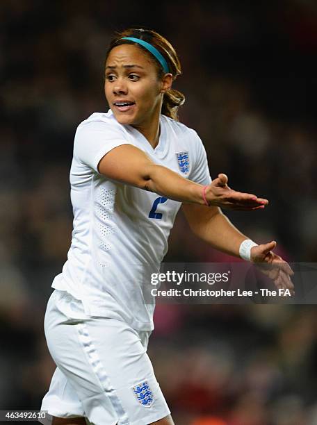 Alex scott of England in action during the Women's Friendly International match between England and USA at Stadium mk on February 13, 2015 in Milton...