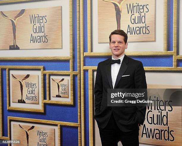 Writer Graham Moore arrives at the 2015 Writers Guild Awards L.A. Ceremony at the Hyatt Regency Century Plaza on February 14, 2015 in Los Angeles,...