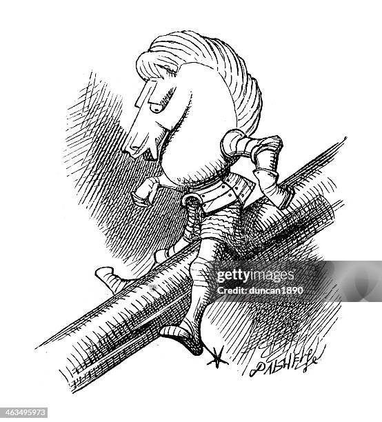 alice through the looking glass - sir john tenniel stock illustrations