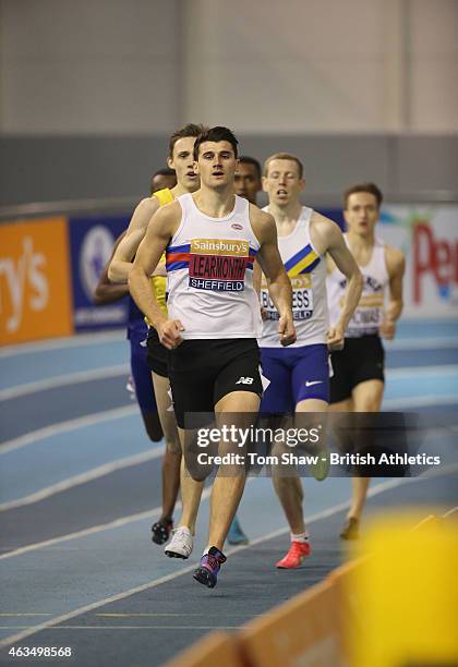 Guy Learmonth of Great Britain in action in the mens 800m during day 2 of the Sainsbury's British Athletics Indoor Championships at the English...