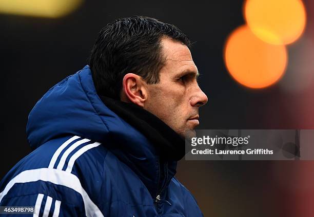 Gustavo Poyet, manager of Sunderland looks on after defeat in the FA Cup Fifth Round match between Bradford City and Sunderland at Coral Windows...