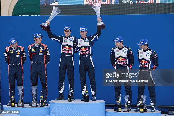 Nicolas Gilsoul of Belgium and Thierry Neuville of Belgium; Julien Ingrassia of France and Sebastien Ogier of France; Andreas Mikkelsen of Norway and...
