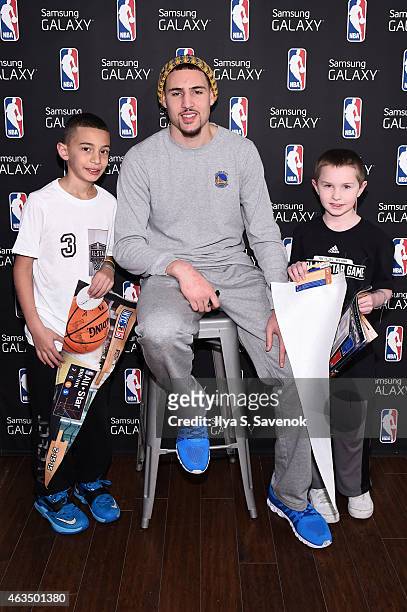 Klay Thompson visits the Samsung Galaxy Studio during NBA All Star 2015 on February 14, 2015 in New York City.