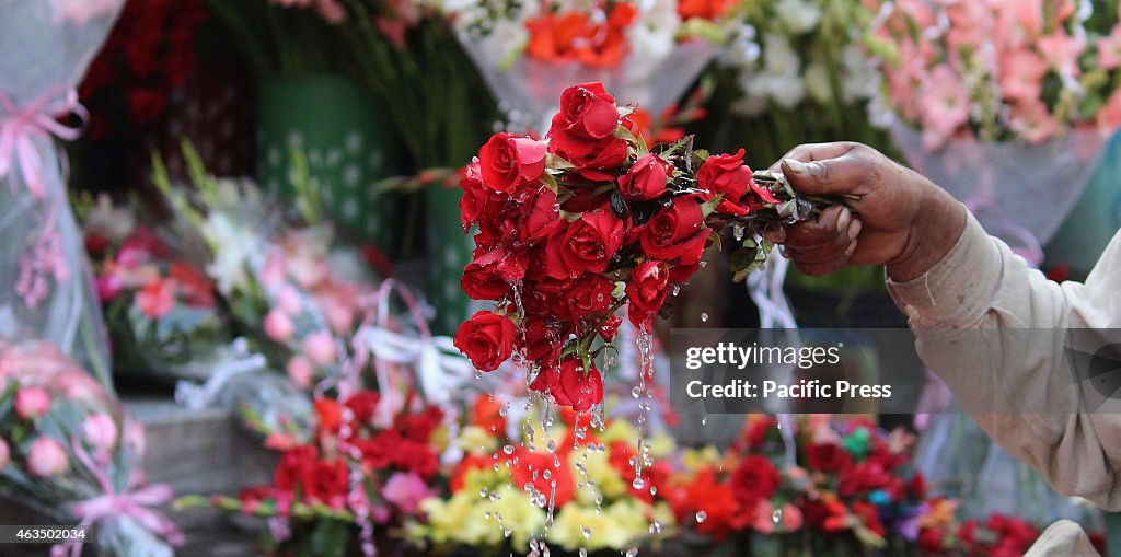 Pakistani citizens takes part on Valentine's Day celebration...