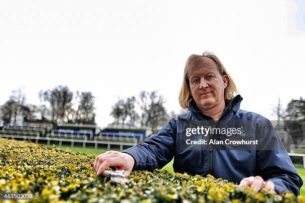 Jeremy Lockwood, gardener at Ascot racecourse on February 14, 2015 in Ascot, England.