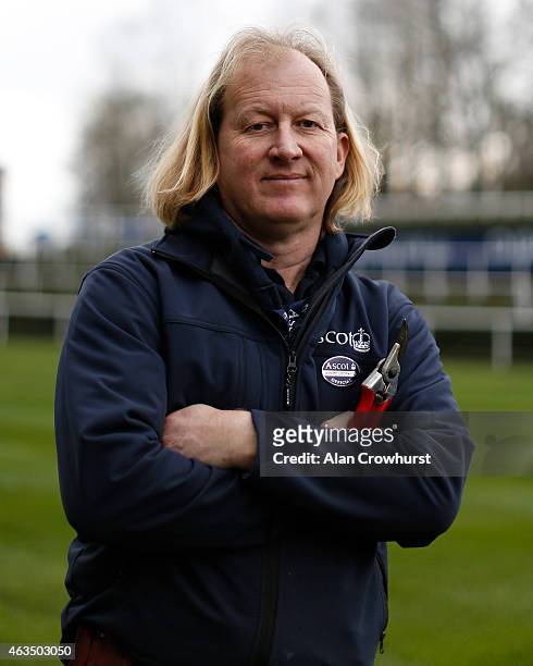 Jeremy Lockwood, gardener at Ascot racecourse on February 14, 2015 in Ascot, England.
