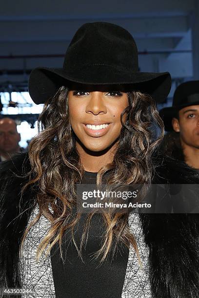 Singer Kelly Rowland attends Public School runway show during MADE Fashion Week Fall 2015 at Studio 330 on February 15, 2015 in New York City.