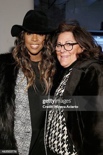 Singer Kelly Rowland and fashion consultant Fern Mallis attend Public School runway show during MADE Fashion Week Fall 2015 at Studio 330 on February...