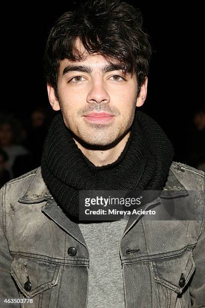 Singer Joe Jonas attends Public School runway show during MADE Fashion Week Fall 2015 at Studio 330 on February 15, 2015 in New York City.