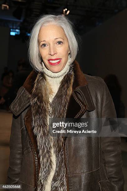 Bergdorf Goodman's Linda Fargo attends Public School runway show during MADE Fashion Week Fall 2015 at Studio 330 on February 15, 2015 in New York...