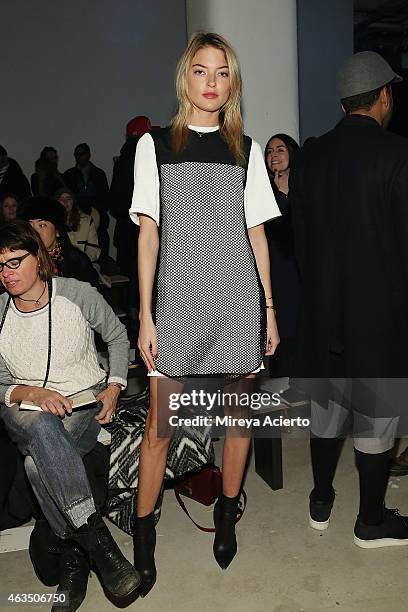 Model Martha Hunt attends Public School runway show during MADE Fashion Week Fall 2015 at Studio 330 on February 15, 2015 in New York City.