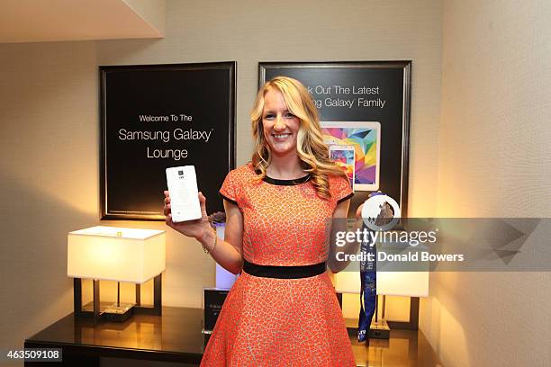 Brianne McLaughlin visits the Samsung Galaxy Lounge during NBA All Star 2015 on February 14, 2015 in New York City.