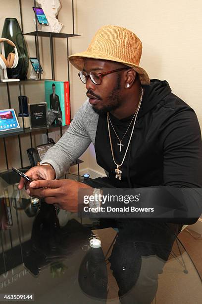 Von Miller visits the Samsung Galaxy Lounge during NBA All Star 2015 on February 14, 2015 in New York City.