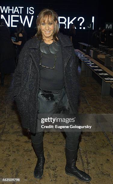 Designer Donna Karan attends the DKNY - Front Row & Backstage - Mercedes-Benz Fashion Week Fall 2015 on February 15, 2015 in New York City.