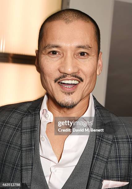 Jon Jon Briones, winner of Best Actor in a Musical for "Miss Saigon", poses in the press room at the WhatsOnStage Awards at The Prince of Wales...