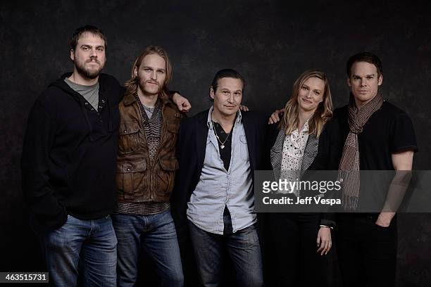 Director Jim Mickle and actors Wyatt Russell, Don Johnson, Vinessa Shaw, and Michael C. Hall pose for a portrait during the 2014 Sundance Film...