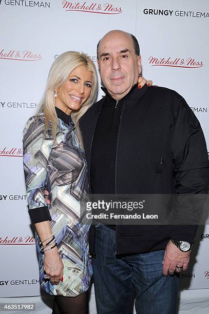 Meryl Lipstein and Barry Lipstein pose at the Grungy Gentleman presentation during Mercedes-Benz Fashion Week Fall 2015 at Pier 59 Studios on...