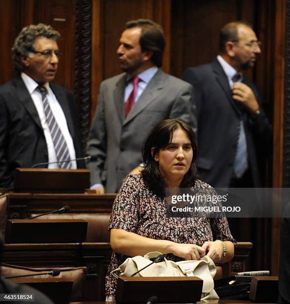 Uruguayan Deputy Macarena Gelman, granddaughter of Argentinian poet Juan Gelman and daughter of dissapeared is seen at the parliament in Montevideo...