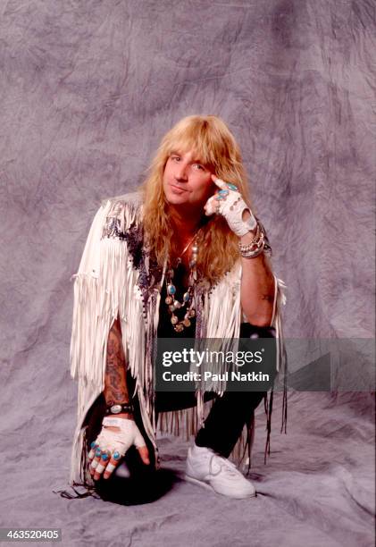 Portrait of lead singer Jack Russell, of the band Great White, in Chicago, Illinois, June 11, 1984.